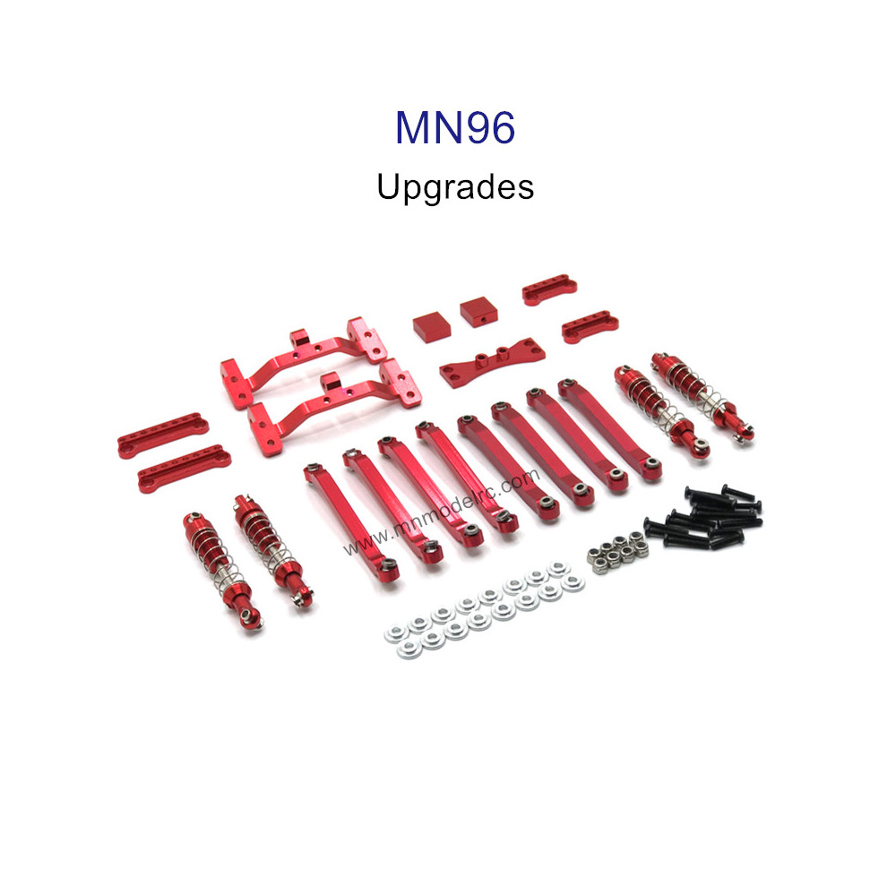 MN MODEL MN96 upgrade parts Connect Rod and Shocks red