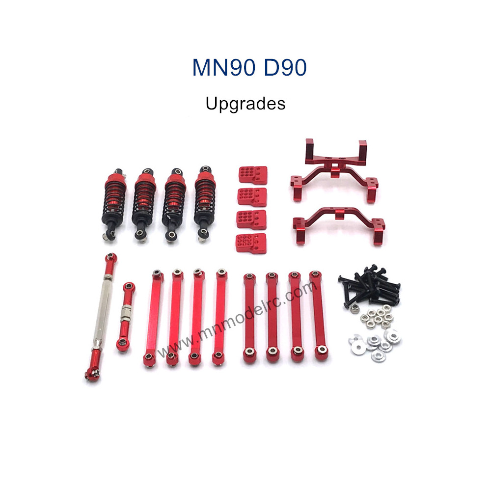 MN MODEL MN-90 Upgrade Parts Shock absorber and Connect Rod red