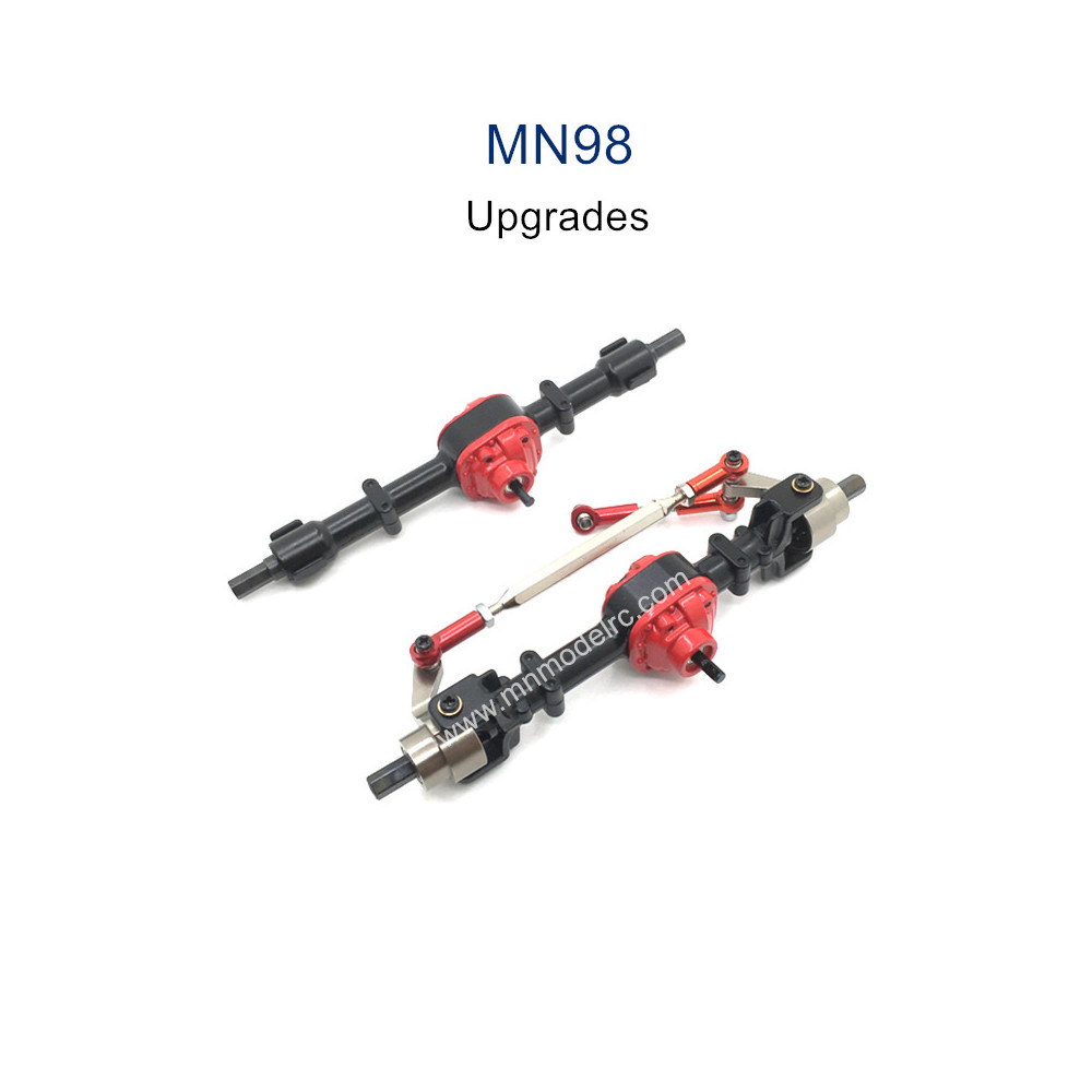 MN MODEL MN98 Upgrade Parts Metal Front And Rear Axle Assembly black