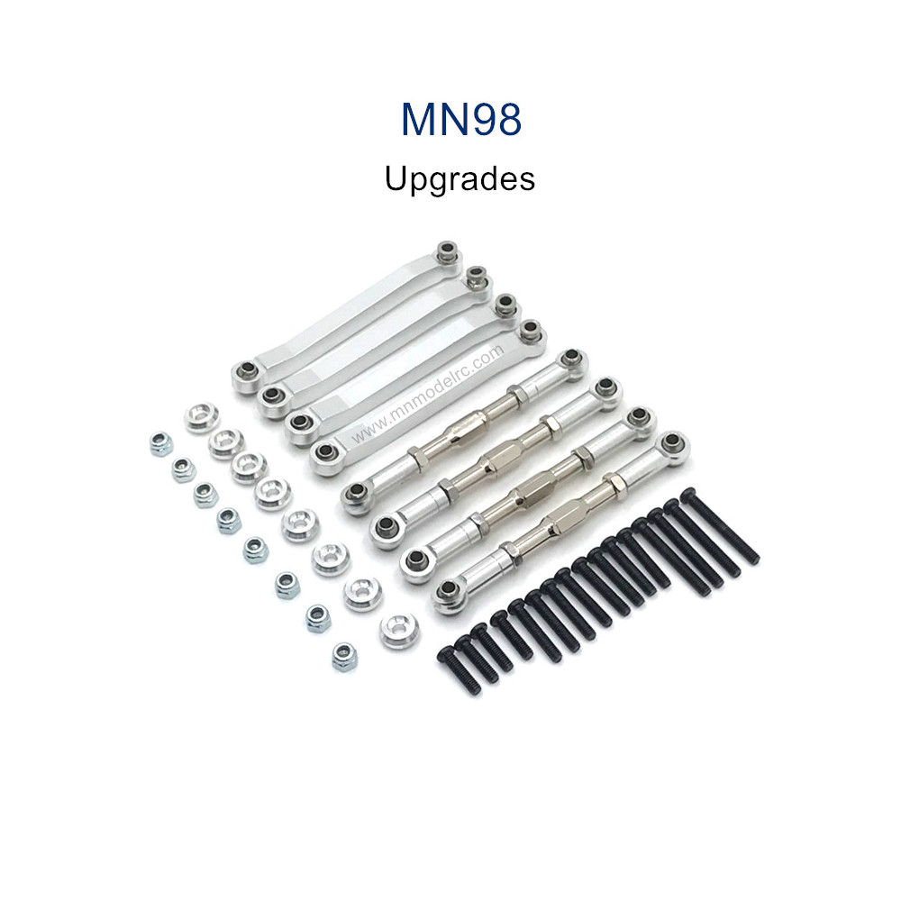 MN MODEL MN98 Upgrade Parts Metal Connect Rods silver