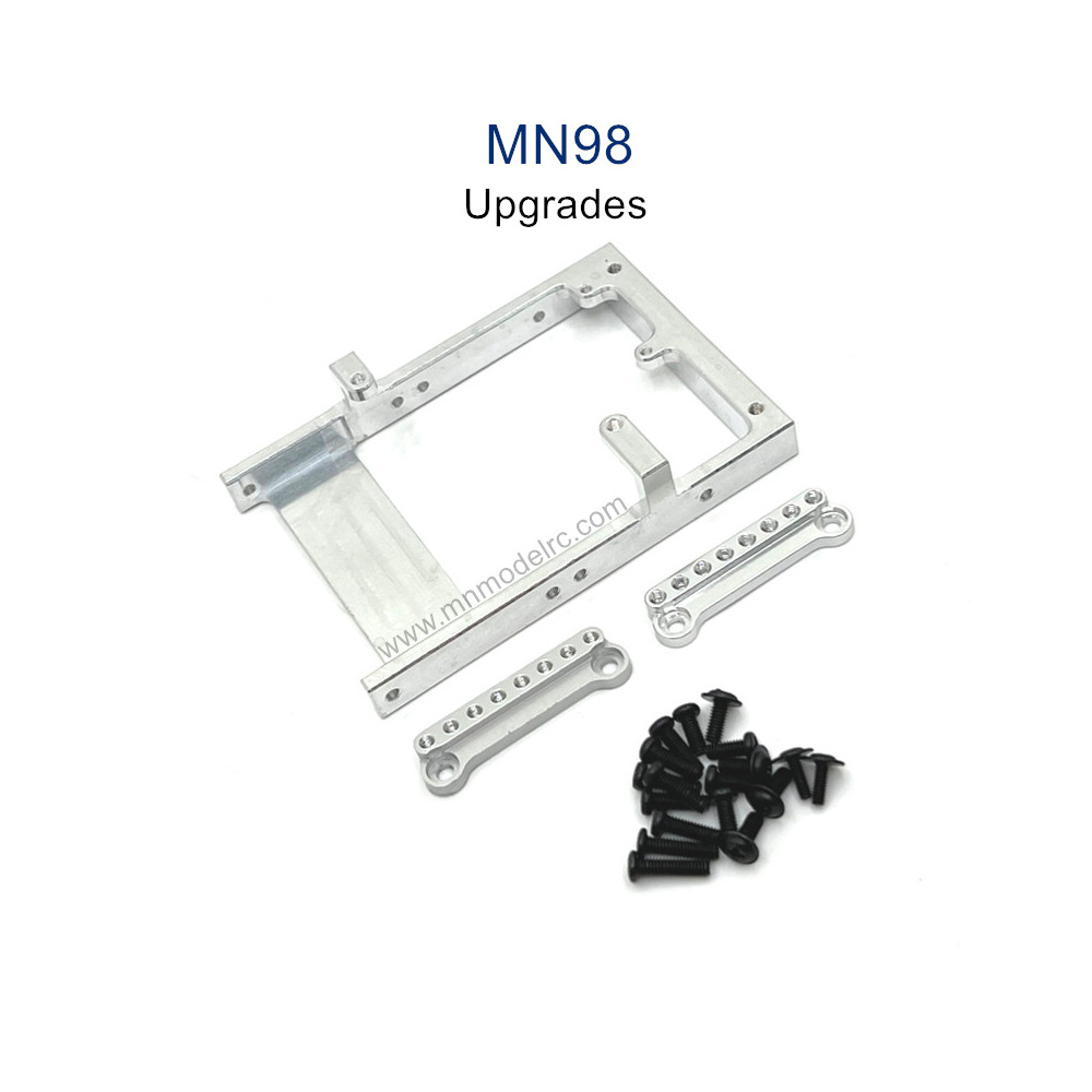 MN MODEL MN98 Upgrade Parts Servo Holder and Shock Seat silver