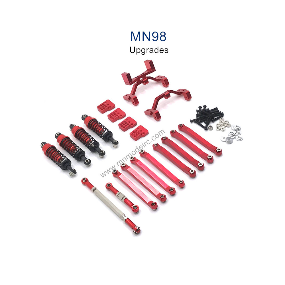MN MODEL MN98 Upgrade Parts Shock absorber and Connect Rod red