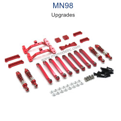MN MODEL MN98 Upgrade Parts Connect Rod and Shocks red