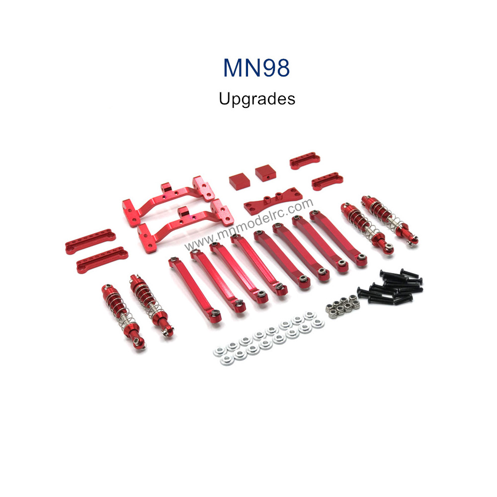 MN MODEL MN98 Upgrade Parts Connect Rod and Shocks red