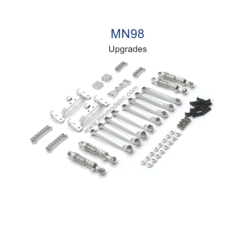 MN MODEL MN98 Upgrade Parts Connect Rod and Shocks silver