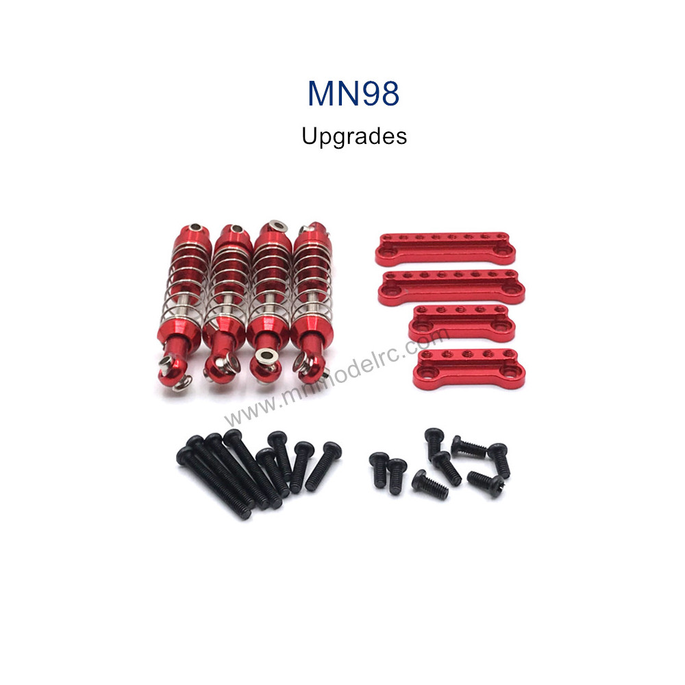 MN MODEL MN98 Upgrade Parts Metal Shock and Shock Seat red