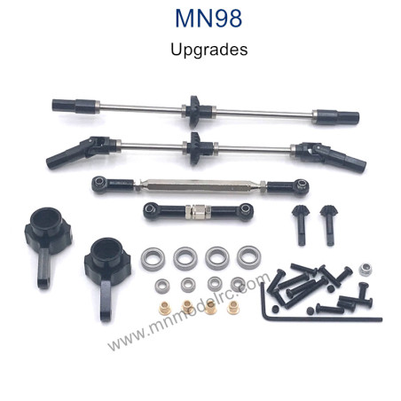 MN MODEL MN98 Upgrade Parts Front and Rear Axle Assembly and Connect Rods black