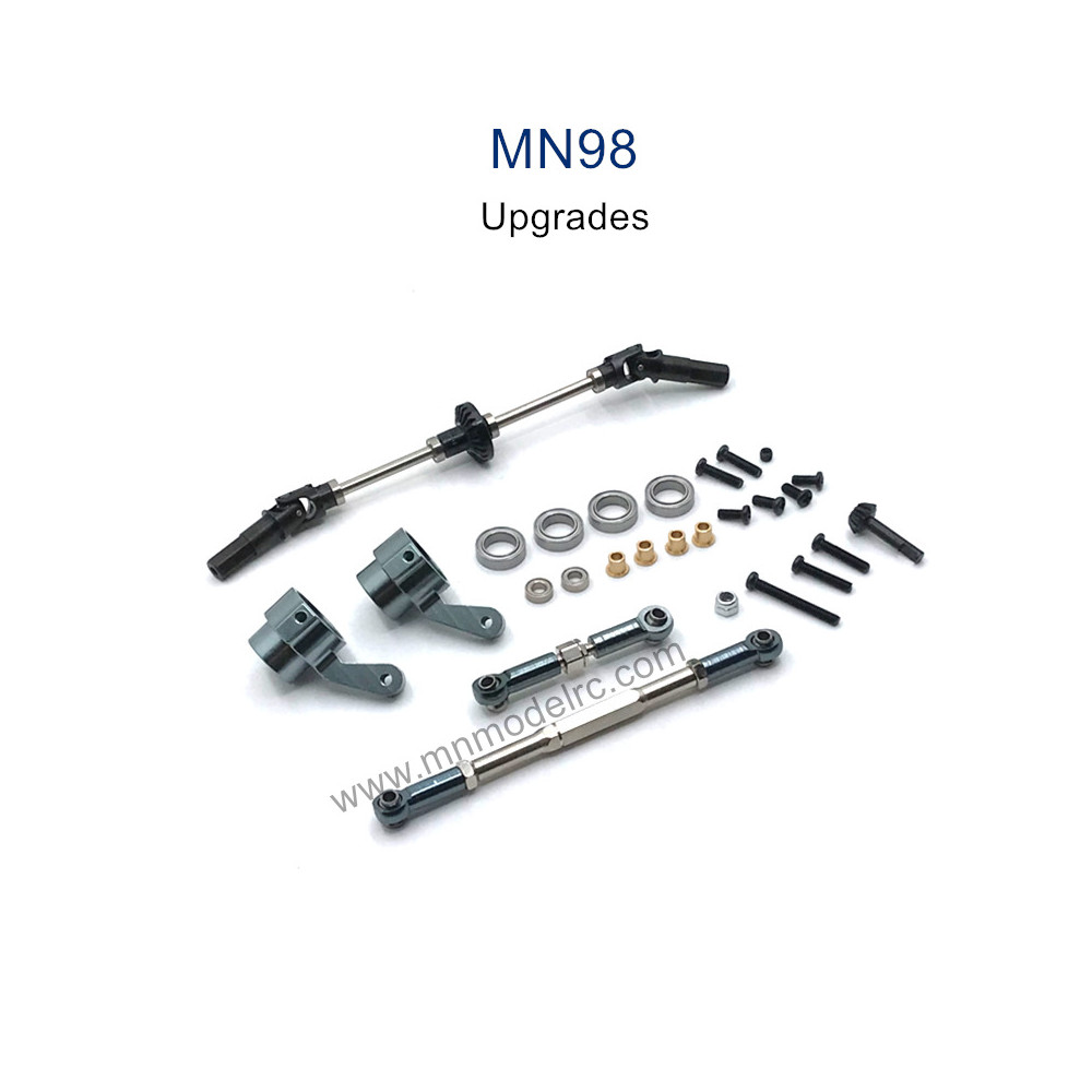 MN MODEL MN98 Upgrade Parts Front Axle Assembly and Connect Rods grey