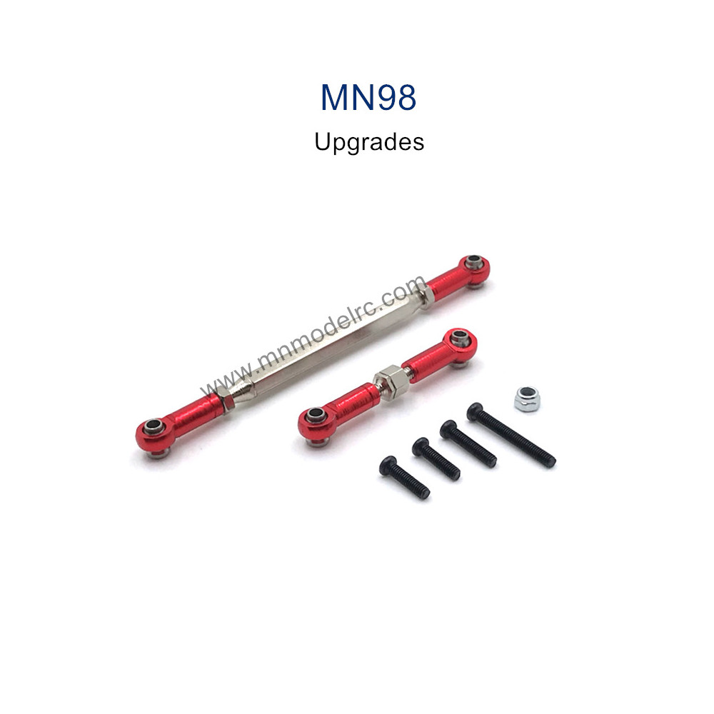 MN MODEL MN98 Upgrade Parts Steering and Servo Connect Rods red
