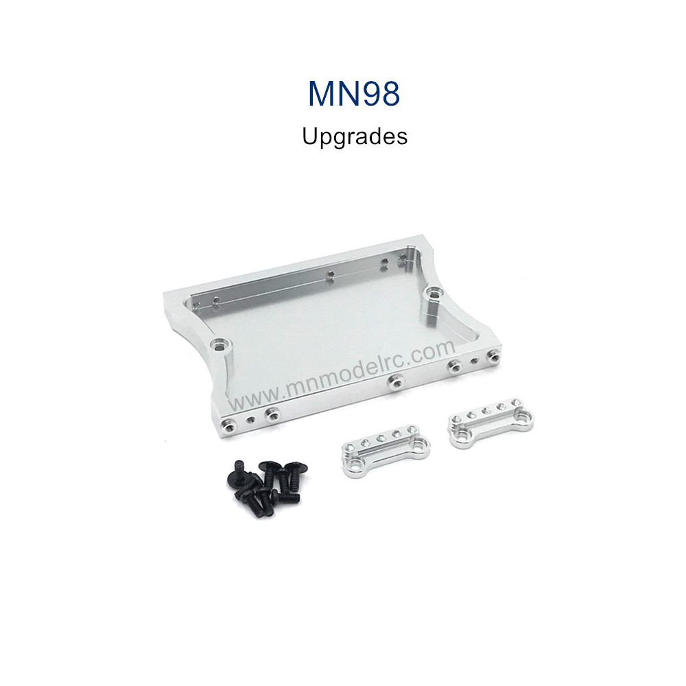 MN MODEL MN98 Upgrade Parts Shock Tower and Tail Plate silver