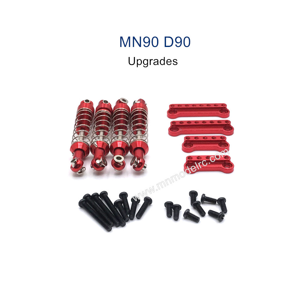 MN MODEL MN-90 Upgrade Parts Metal Shock and Shock Seat red