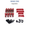 MN MODEL MN-90 Upgrade Parts Metal Shock and Shock Seat red
