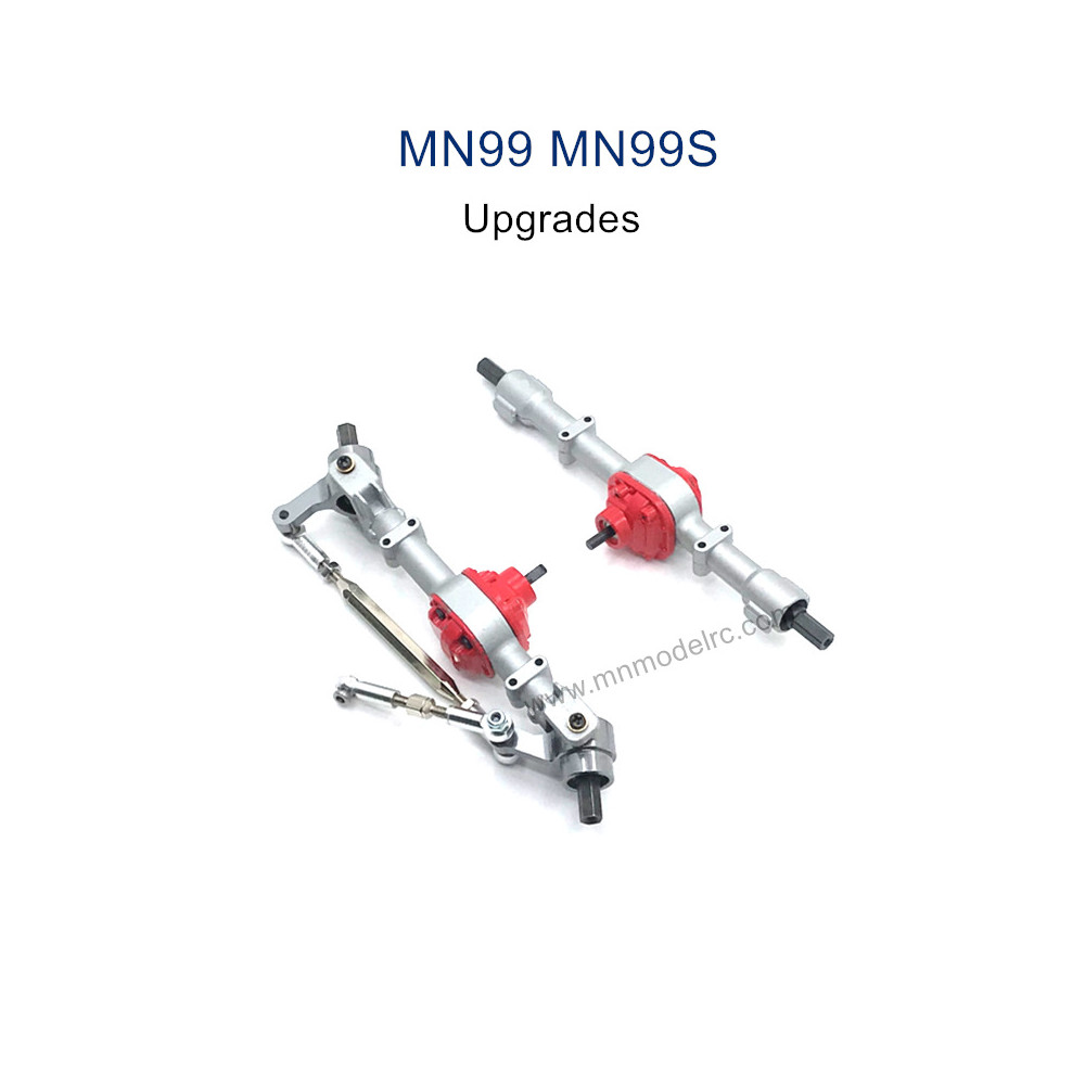 MN MODEL MN99S Upgrade parts Metal Front and Rear Axle Assembly silver