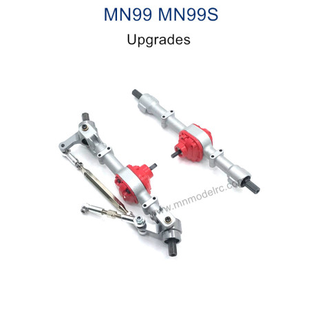 MN MODEL MN99S Upgrade parts Metal Front and Rear Axle Assembly silver