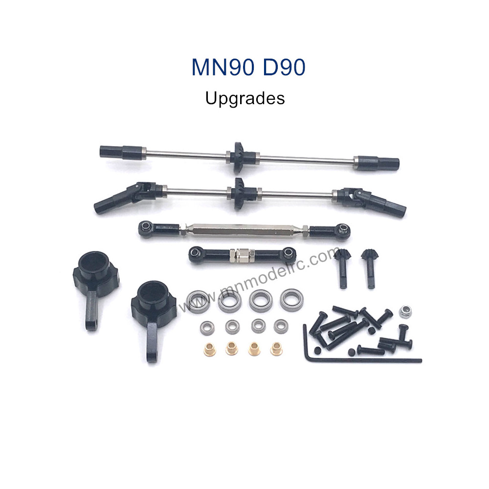 MN MODEL MN-90 Upgrade Parts Front and Rear Axle Assembly and Connect Rods black