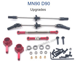 MN MODEL MN-90 Upgrade Parts Front and Rear Axle Assembly and Connect Rods red