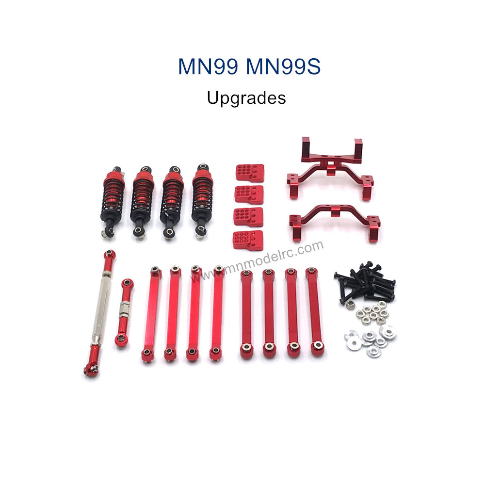 MODEL MN99S Upgrade parts Shock absorber and Connect Rod red