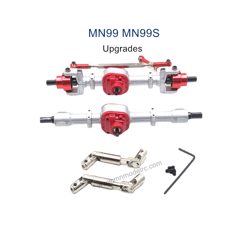 MODEL MN99S Upgrade parts Front and Rear Axle Assembly and Transmission Shaft silver