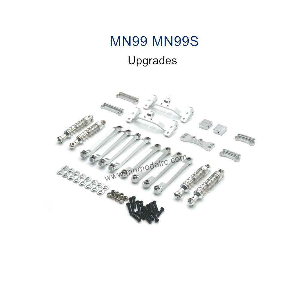 MODEL MN99S Upgrade parts Connect Rod and Shocks silver