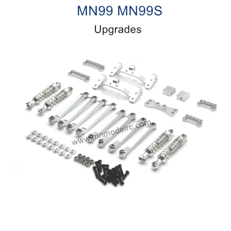 MODEL MN99S Upgrade parts Connect Rod and Shocks silver
