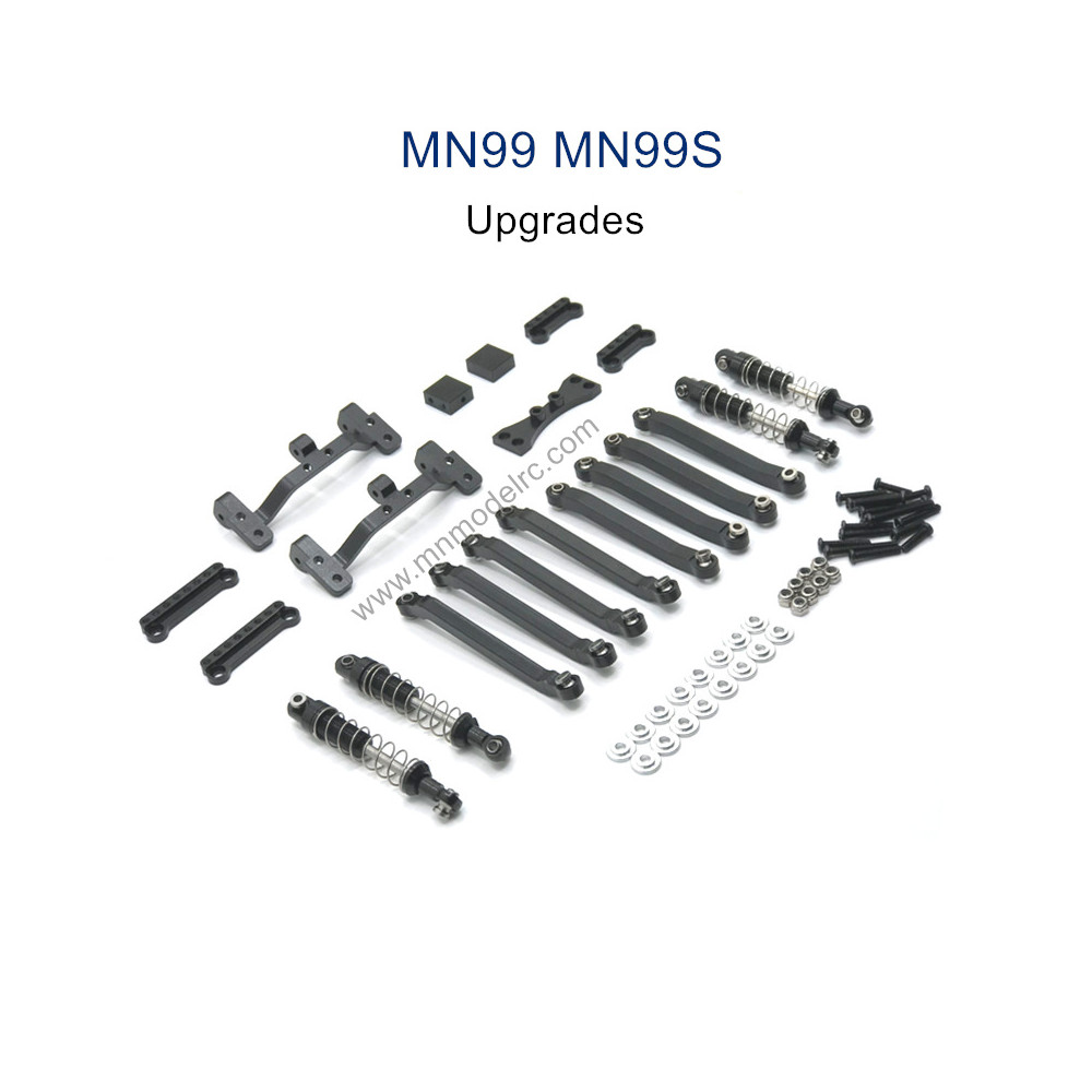 MODEL MN99S Upgrade parts Connect Rod and Shocks black