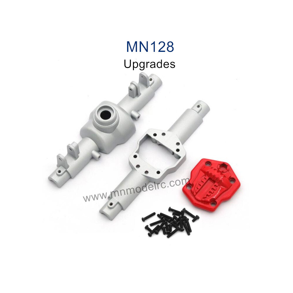 MN MODEL MN128 Upgrade parts Metal Front and Rear Gearbox Cover silver