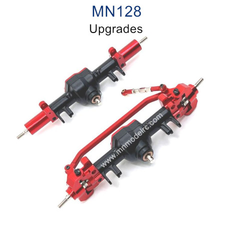 MN MODEL MN128 Upgrade parts Metal Front and Rear Axle Assembly red