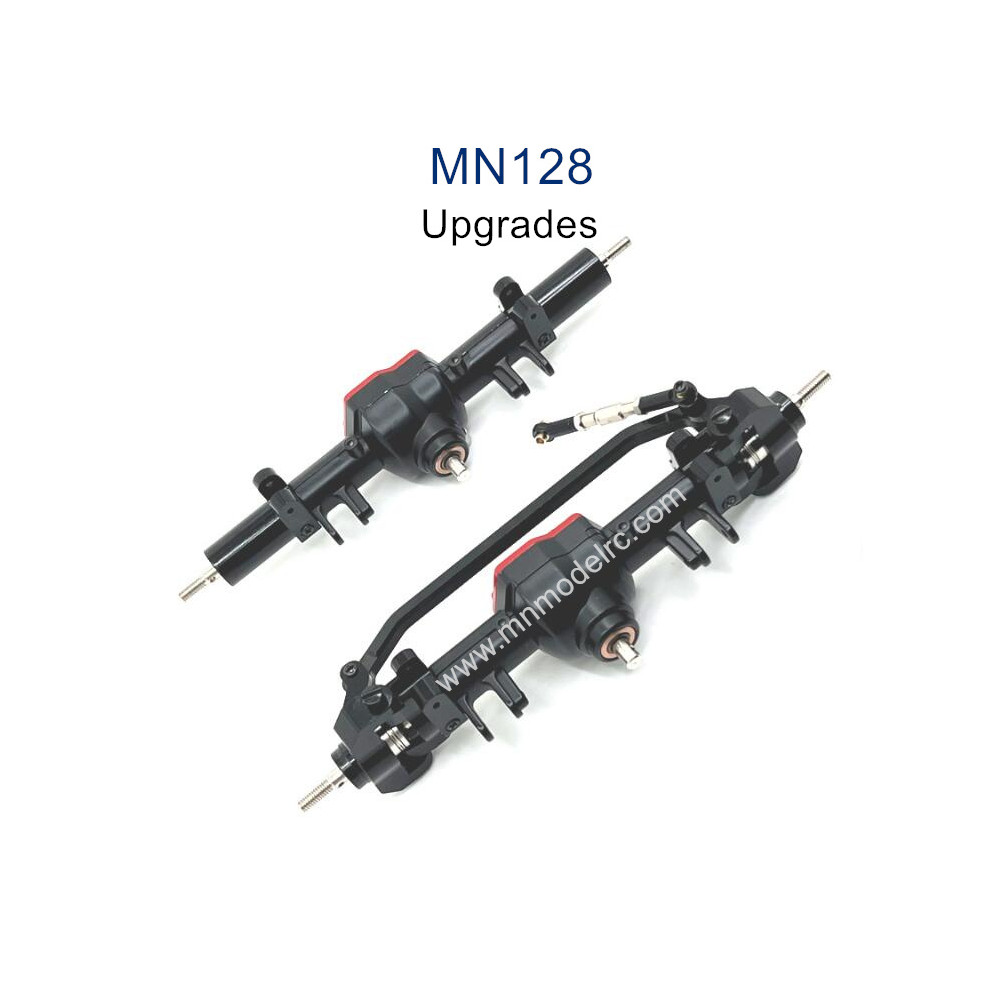 MN MODEL MN128 Upgrade parts Metal Front and Rear Axle Assembly black