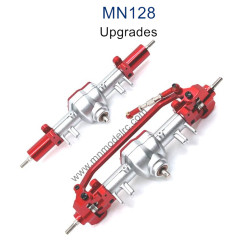 MN MODEL MN128 Upgrade parts Metal Front and Rear Axle Assembly silver