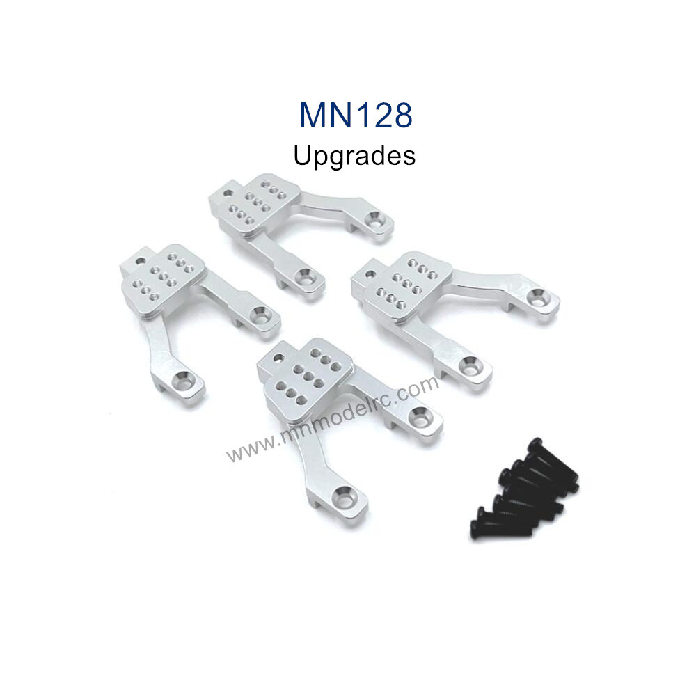MN MODEL MN128 Upgrade parts Metal Front and Rear Shock Frame  silver