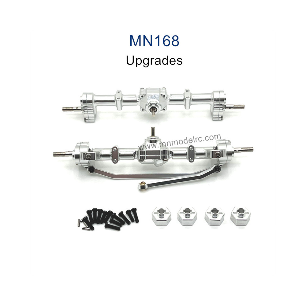 MN MODEL MN168 Upgrade Parts Metal Front And Rear Axle Assembly silver