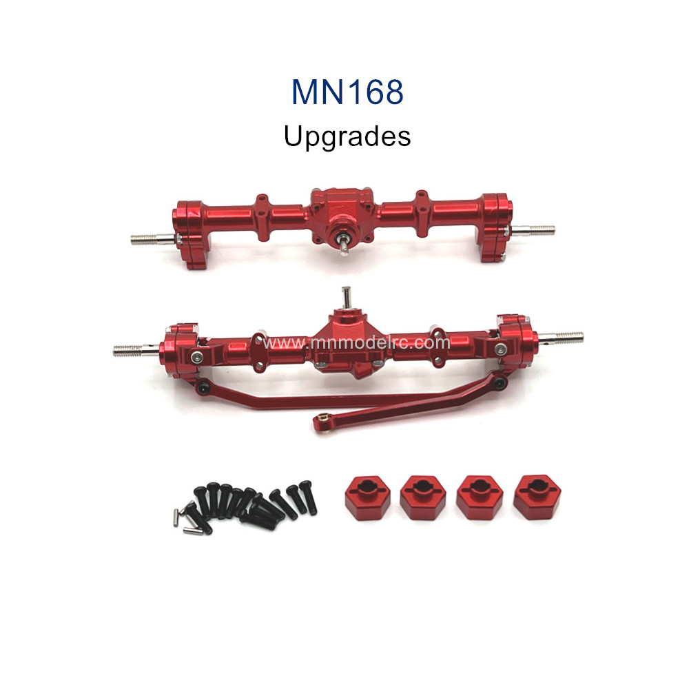 MN MODEL MN168 Upgrade Parts Metal Front And Rear Axle Assembly red