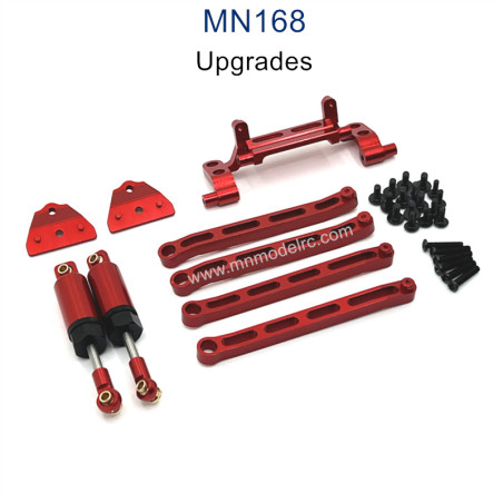 MN MODEL MN168 Upgrade Parts Metal Shock Car Rod Servo Seat Shock Absorber Bracket Kit red