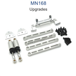 MN MODEL MN168 Upgrade Parts Metal Shock Car Rod Servo Seat Shock Absorber Bracket Kit silver