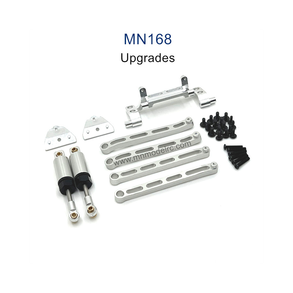 MN MODEL MN168 Upgrade Parts Metal Shock Car Rod Servo Seat Shock Absorber Bracket Kit silver
