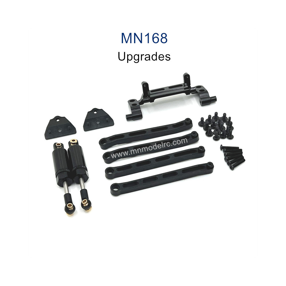 MN MODEL MN168 Upgrade Parts Metal Shock Car Rod Servo Seat Shock Absorber Bracket Kit black