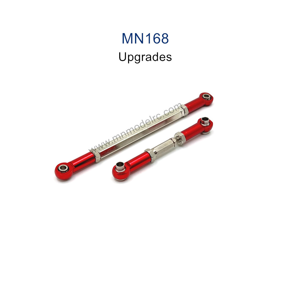 MN MODEL MN168 Upgrade Parts Metal Front Axle Steering Rod red