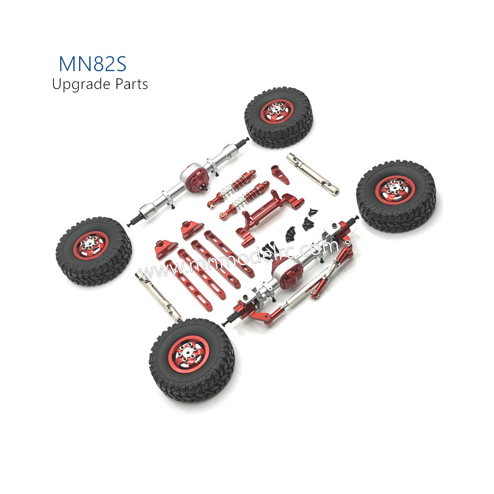 MN MODEL MN82S RC CAR Upgrade Metal Kits red