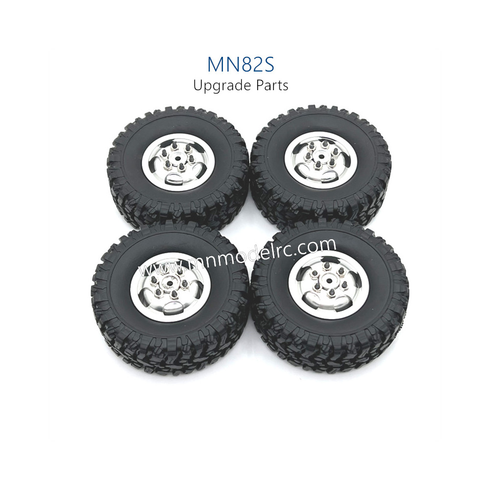 7-MN_MODEL_MN82S_RC_CAR_Upgrade_Parts_Wheel_Complete_kit_Silver 7-MN_MODEL_MN82S_RC_CAR_Upgrade_Parts_Wheel_Complete_kit_Silver