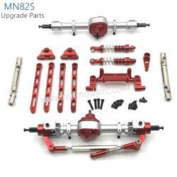 9-MN_MODEL_MN82S_RC_CAR_Upgrade_Parts_Front_and_Rear_Axles_Kits_Connect_Rod_Shocks_Red