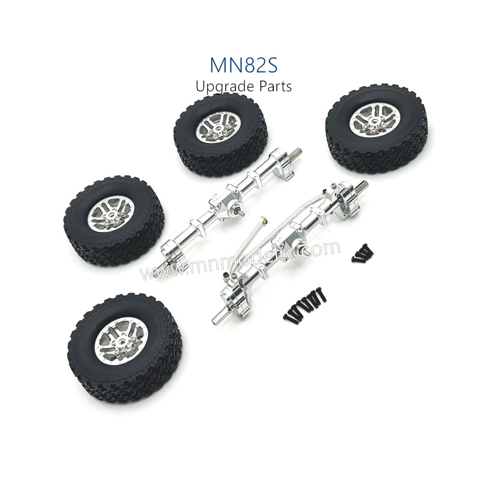 42-MN_MODEL_MN82S_Upgrade_Parts_Front_Rear_Axle_kit_and_Metal_Wheel_Assembly_silver