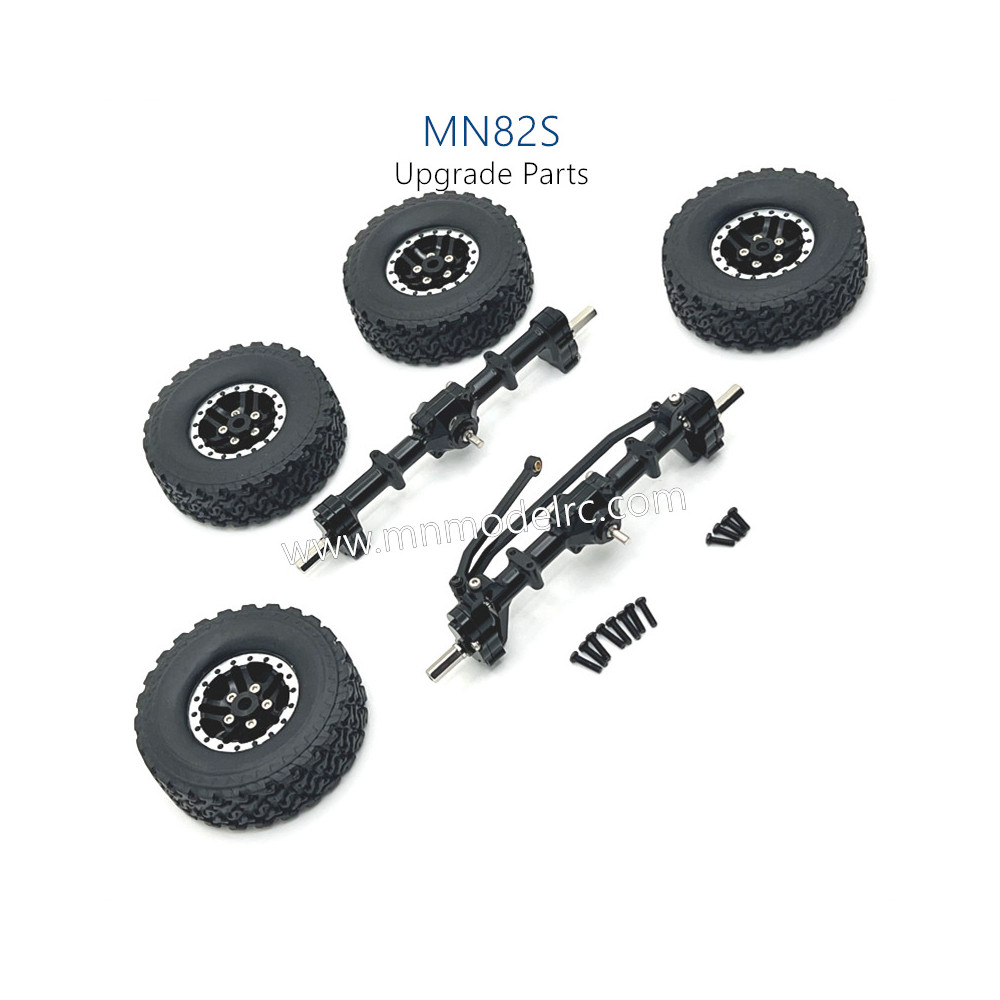 42-MN_MODEL_MN82S_Upgrade_Parts_Front_Rear_Axle_kit_and_Metal_Wheel_Assembly_Black