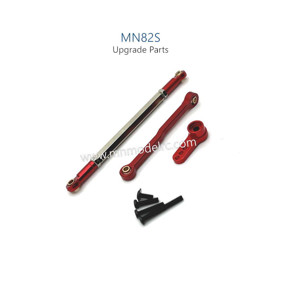 43-MN_MODEL_MN82S_Upgrade_Parts_Steering_Connect_Rod_and_Servo_Arm_red