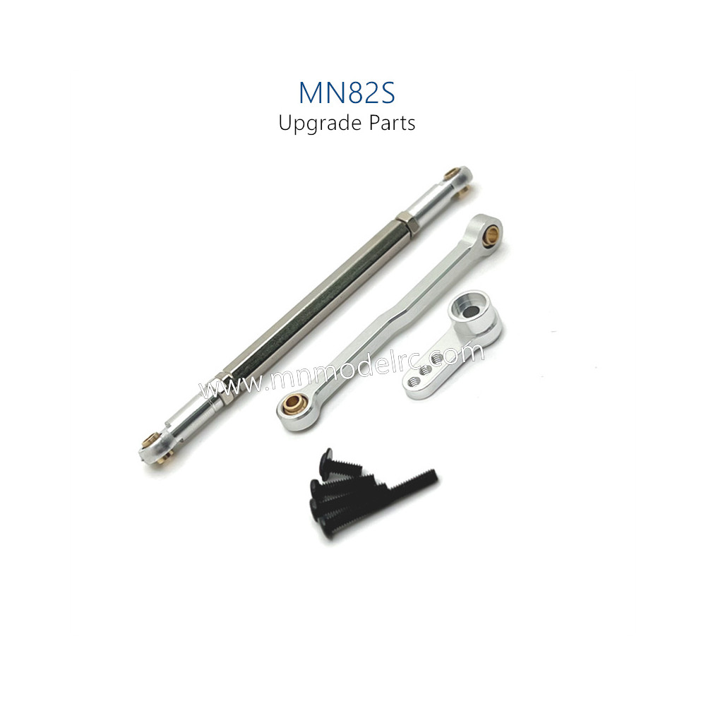 43-MN_MODEL_MN82S_Upgrade_Parts_Steering_Connect_Rod_and_Servo_Arm_silver