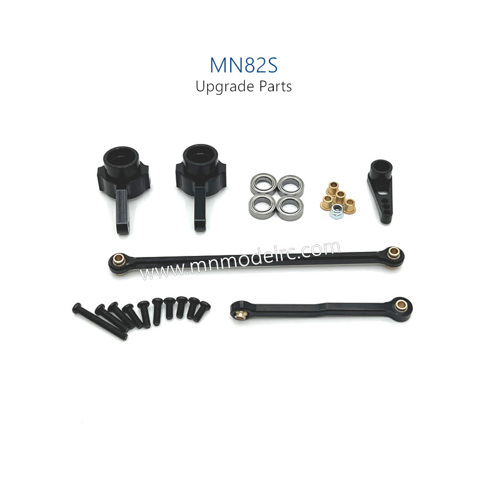 44-MN_MODEL_MN82S_Upgrade_Parts_Steering_Connect_Rod_and_Steering_Cups_Black