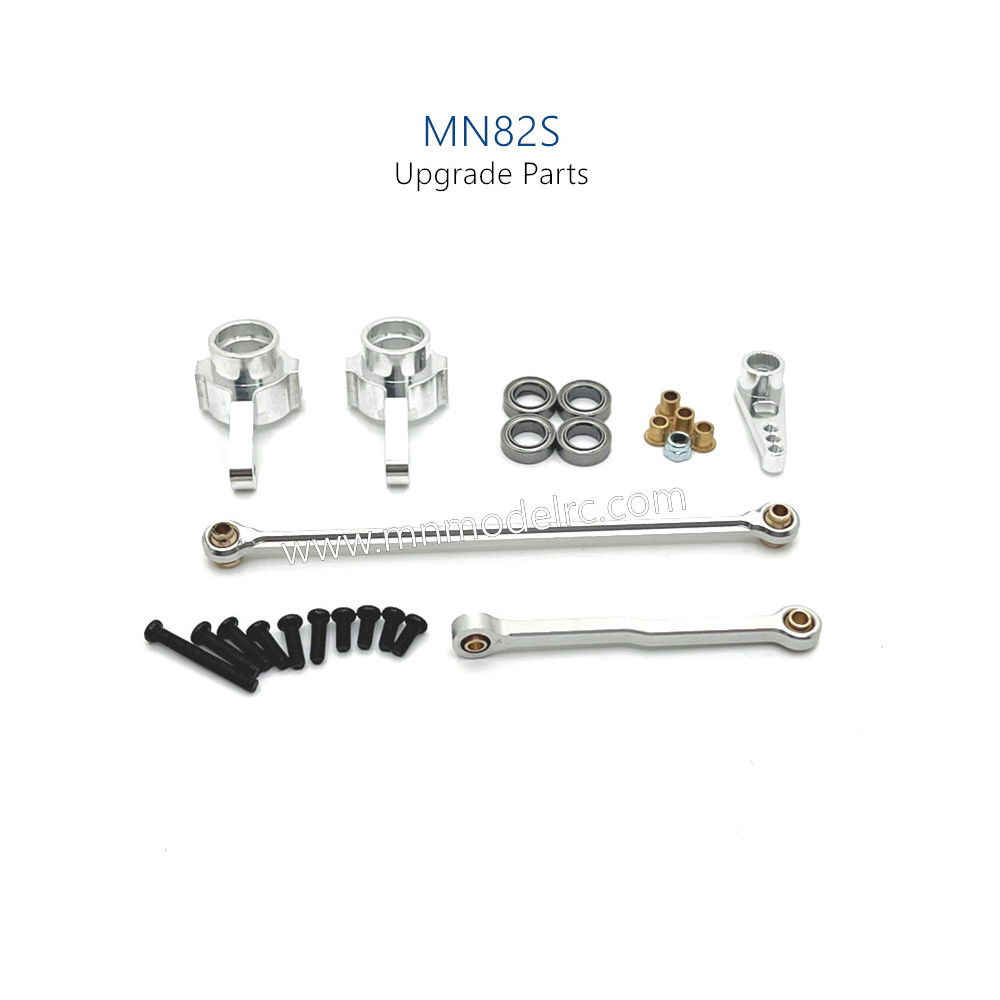 44-MN_MODEL_MN82S_Upgrade_Parts_Steering_Connect_Rod_and_Steering_Cups_silver