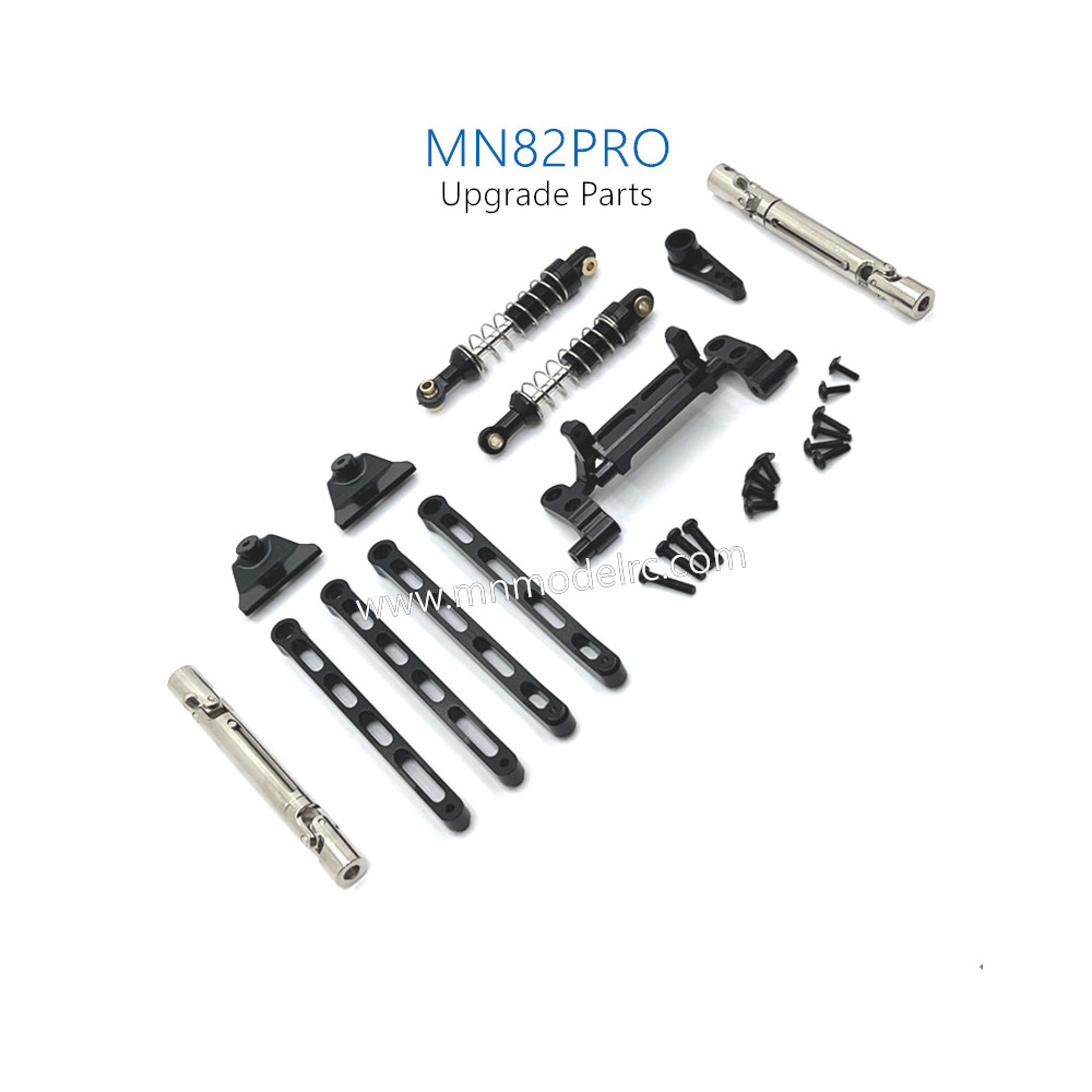 3-MN_MODEL_MN82PRO_RC_CAR_Upgrade_Parts_Metal_connect_Rods_and_Shocks_kit_Black 3-MN_MODEL_MN82PRO_RC_CAR_Upgrade_Parts_Metal_connect_Rods_and_Shocks_kit_Black