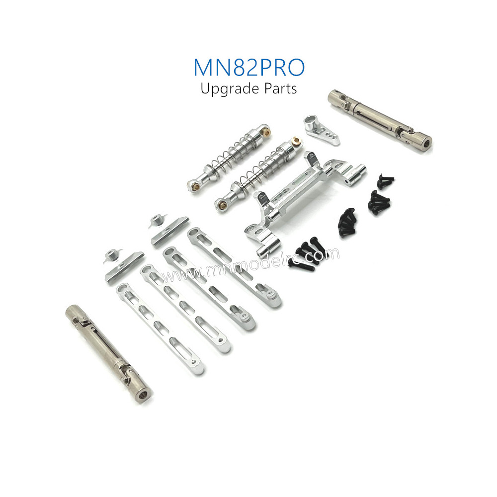 3-MN_MODEL_MN82PRO_RC_CAR_Upgrade_Parts_Metal_connect_Rods_and_Shocks_kit_silver 3-MN_MODEL_MN82PRO_RC_CAR_Upgrade_Parts_Metal_connect_Rods_and_Shocks_kit_silver