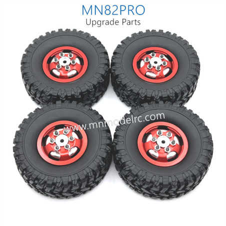 7-MN_MODEL_MN82PRO_RC_CAR_Upgrade_Parts_Wheel_Complete_kit_red