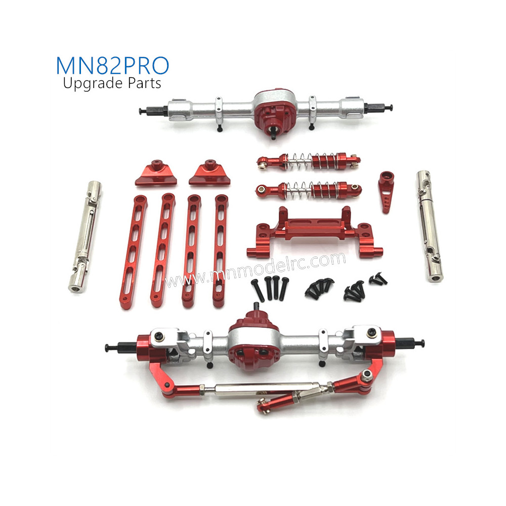 9-MN_MODEL_MN82PRO_RC_CAR_Upgrade_Parts_Front_and_Rear_Axles_Kits_Connect_Rod_Shocks_red